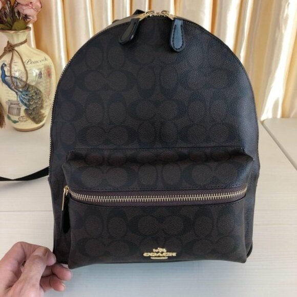 NWT Coach F32200 Medium Charlie Backpack Signature Canvas - Picture 1 of 9